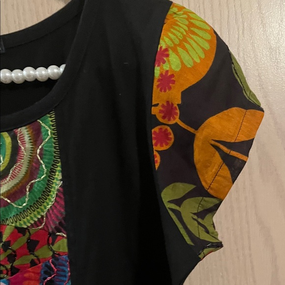 Bohemian Black Dress with Colorful Accents - Picture 7 of 10